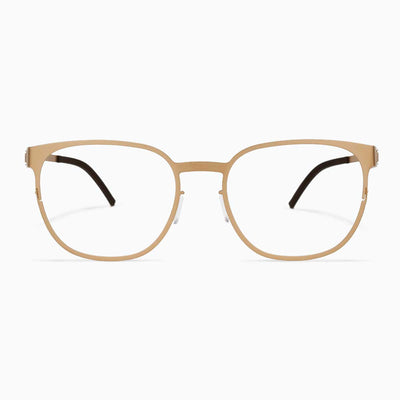 #2.3 Square Gold Glasses Comfort Functional Innovation Metal Quality number 2 number two Asian-fit Low-bridge fit Low-nose fit low nose bridge Low-bridge Screwless Zero-screw#color_gold