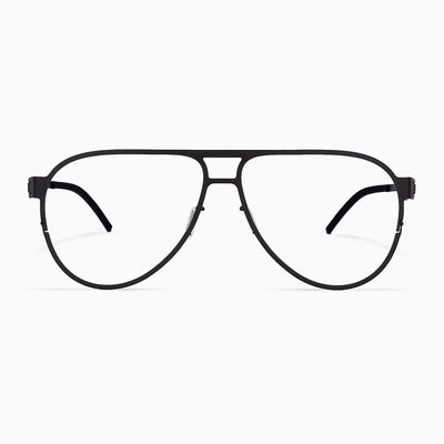 #2.4 Aviator Black Glasses Comfort Functional Innovation Metal Quality number 2 number two Asian-fit Low-bridge fit Low-nose fit low nose bridge Low-bridge Screwless Zero-screw#color_black