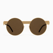 #2.1 Round Gold Sunglasses Comfort Functional Innovation Metal Quality number 2 number two Asian-fit Low-bridge fit Low-nose fit low nose bridge Low-bridge screwless zero-screw#color_gold