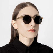 #2.1 Round Gold Sunglasses Comfort Functional Innovation Metal Quality number 2 number two Asian-fit Low-bridge fit Low-nose fit low nose bridge Low-bridge screwless zero-screw#color_gold